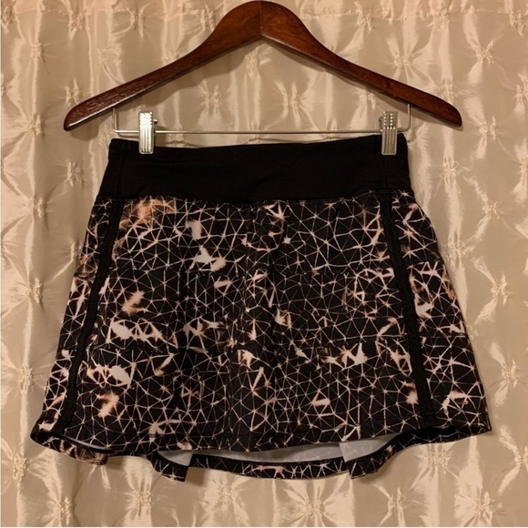 Lululemon Pace Rival Tennis Skirt Stretch Sugar Crush Multi Black Golf Athletic - Picture 2 of 15